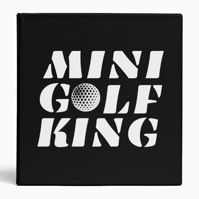 Minigolf King Minigolfer Champion Winner 3 Ring Binder (Front)