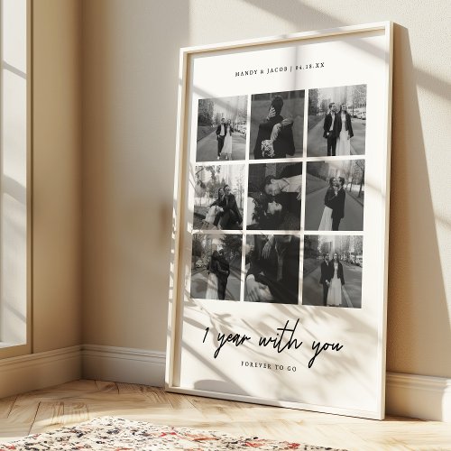 Minimal 1st Anniversary Wedding 9 Photo Collage