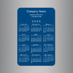 Minimal 2025 Calendar Company Name Blue Magnet<br><div class="desc">Minimal white 2025 calendar on a blue background features your company name and contact info or slogan at the top. Customize the text in the sidebar with your business name, website, phone number, address, or motto. Makes a great promotional giveaway for your customers. If you'd like a different color background...</div>