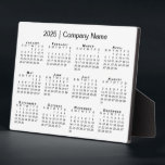 Minimal 2025 Calendar Company Name Desktop Plaque<br><div class="desc">Minimal professional desktop calendar features a black 2025 calendar on a white background. Add your company's name in the sidebar. (Changing the 2025 year text will NOT change the calendar.) If you'd like a different color background to match the color of your business brand, tap "Edit using Design Tool" and...</div>