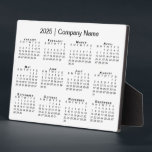 Minimal 2025 Calendar Company Name Desktop Plaque<br><div class="desc">Minimal professional desktop calendar features a black 2025 calendar on a white background. Add your company's name in the sidebar. (Changing the 2025 year text will NOT change the calendar.) If you'd like a different color background to match the color of your business brand, tap "Edit using Design Tool" and...</div>