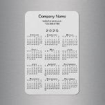 Minimal 2025 Calendar Company Name Info on Grey Magnet<br><div class="desc">Minimal black 2025 calendar on a grey background features your company name and contact info or slogan at the top. Customize the text in the sidebar with your business name, website, phone number, address, or motto. Makes a great promotional giveaway for your customers. If you'd like a different color background...</div>