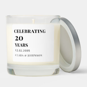 Minimal 20th Wedding Anniversary Gift for Couples Scented Candle