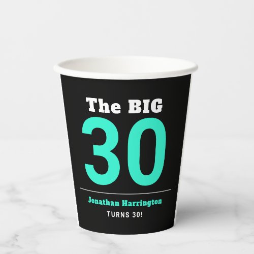 Minimal 30th Birthday Party  Paper Cups