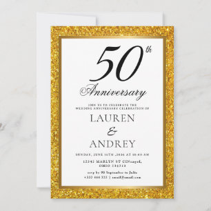 Minimal 50th Wedding Anniversary Invitation