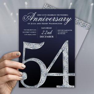 Minimal 54th Wedding Anniversary Invitation
