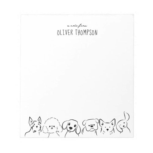 Minimal A Note From Cute Dog Animal Sketch Notepad