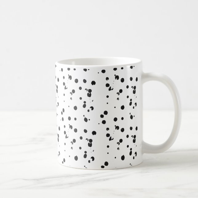 Minimal Abstract Black Dots Cute Spotted Mug (Right)