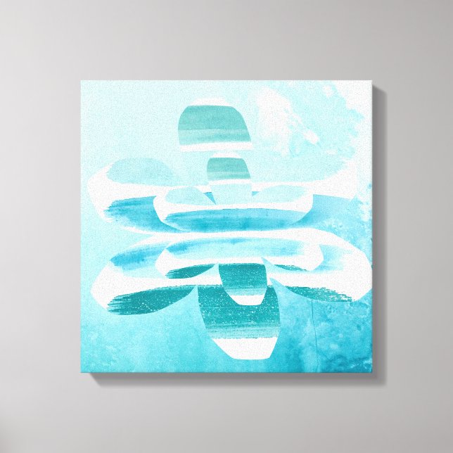 Minimal Abstract Blue Canvas – Calm Zen Wall Decor (Front)