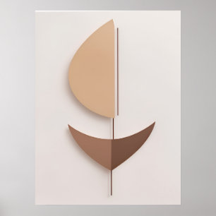 Minimal Abstract Brown Boho Contemporary AI Art Poster