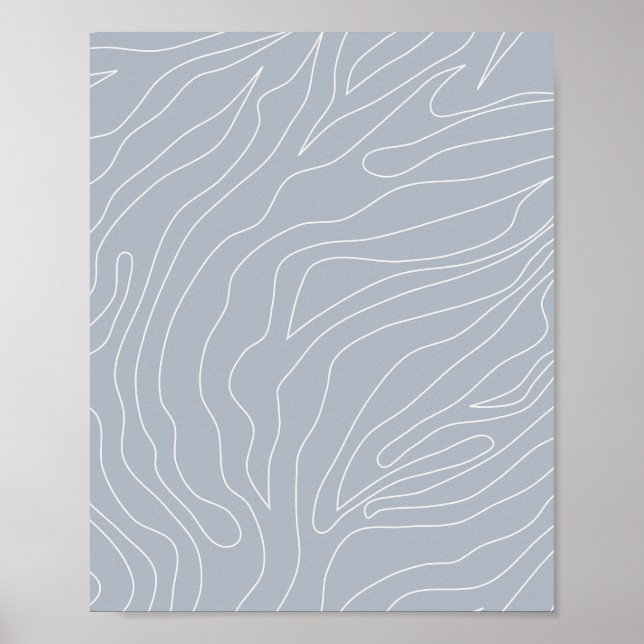 Minimal Abstract Dusty Blue Poster (Front)