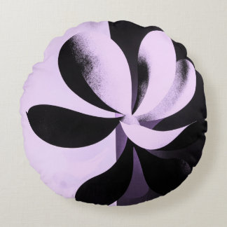 Minimal Abstract Floral Round Pillow