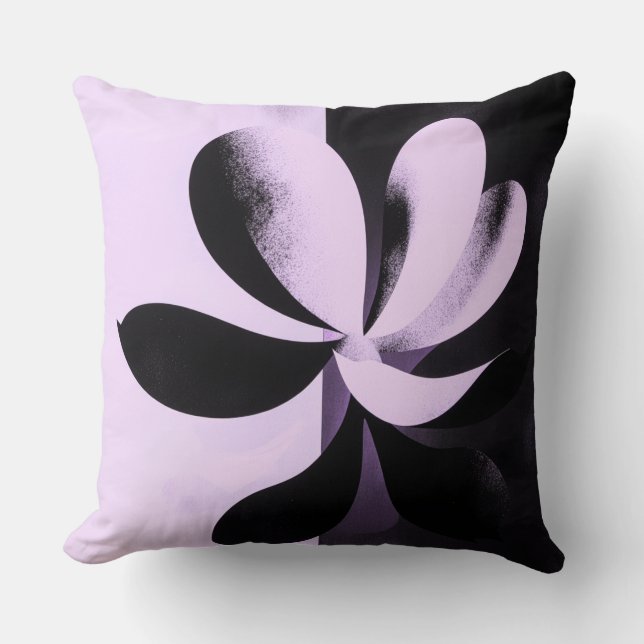 Minimal Abstract Floral Throw Pillow (Front)