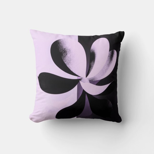 Minimal Abstract Floral Throw Pillow (Front)
