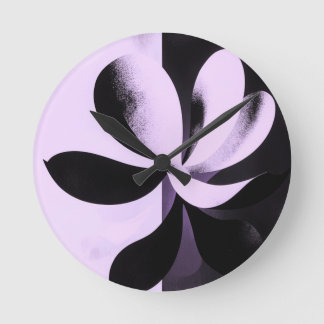 Minimal Abstract Floral Wall Clock