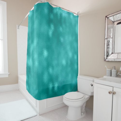 Minimal Abstract Glass Teal Aquatic Green Ocean Shower Curtain