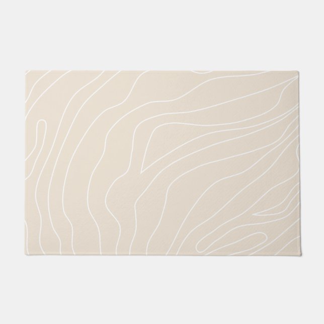 Minimal Abstract Lines Beige Doormat (Front)