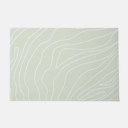 Minimal Abstract Lines Sage Green Doormat