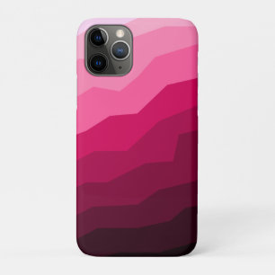 Minimal Abstract Magenta Red Gradient lines iPhone 11 Pro Case
