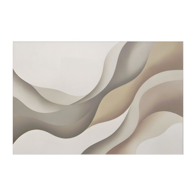 Minimal Abstract Neutral Waves Canvas Wall Art (Front)