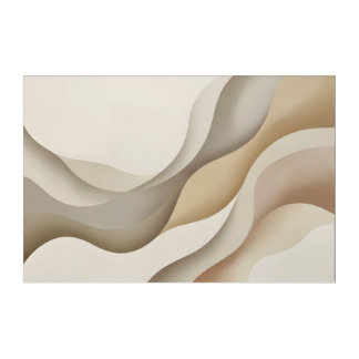 Minimal Abstract Neutral Waves Canvas Wall Art