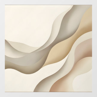 Minimal Abstract Neutral Waves Canvas Wall Art Decal