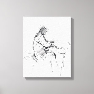 Minimal Abstract Pianist Playing Piano – Elegant Canvas Print