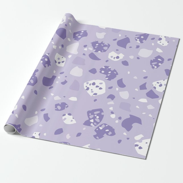 Minimal abstract purple pattern wrapping paper (Unrolled)