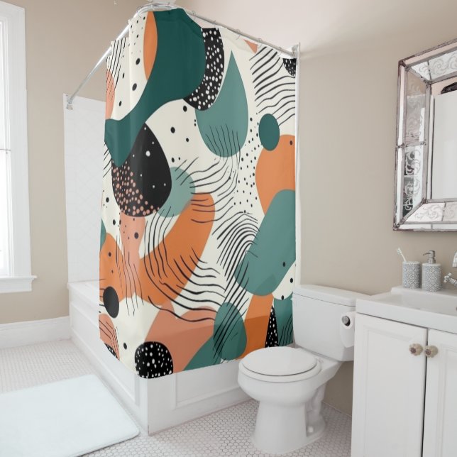 Minimal Abstract Seamless Pattern - Geometric (12) Shower Curtain (In Situ)