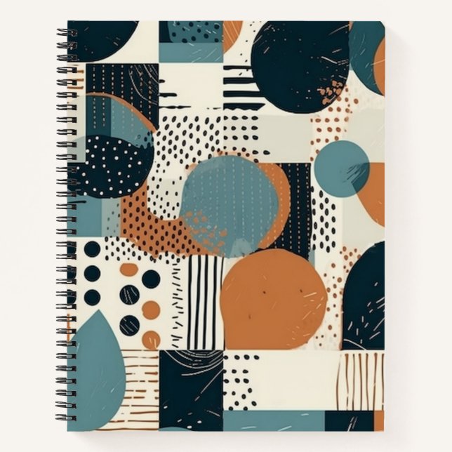 Minimal Abstract Seamless Pattern - Geometric (14) Notebook (Front)