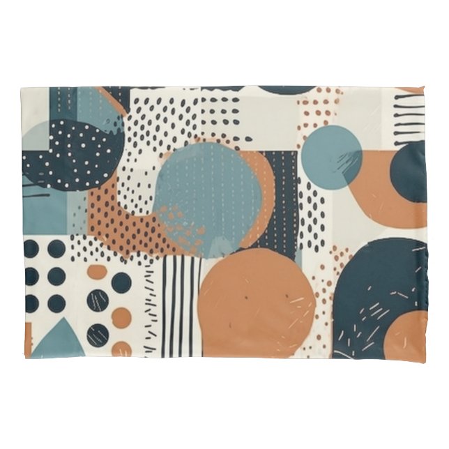 Minimal Abstract Seamless Pattern - Geometric (14) Pillow Case (Front-Left)