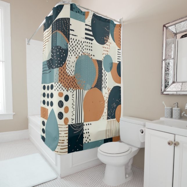 Minimal Abstract Seamless Pattern - Geometric (14) Shower Curtain (In Situ)