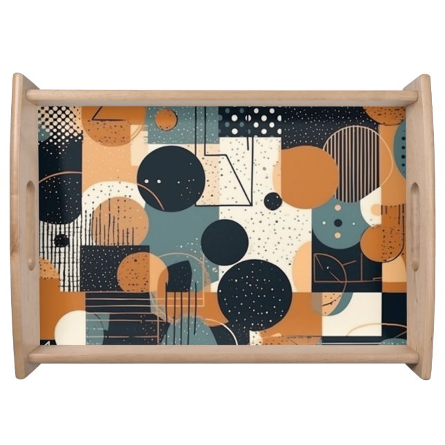 Minimal Abstract Seamless Pattern - Geometric (15) Serving Tray (Front)