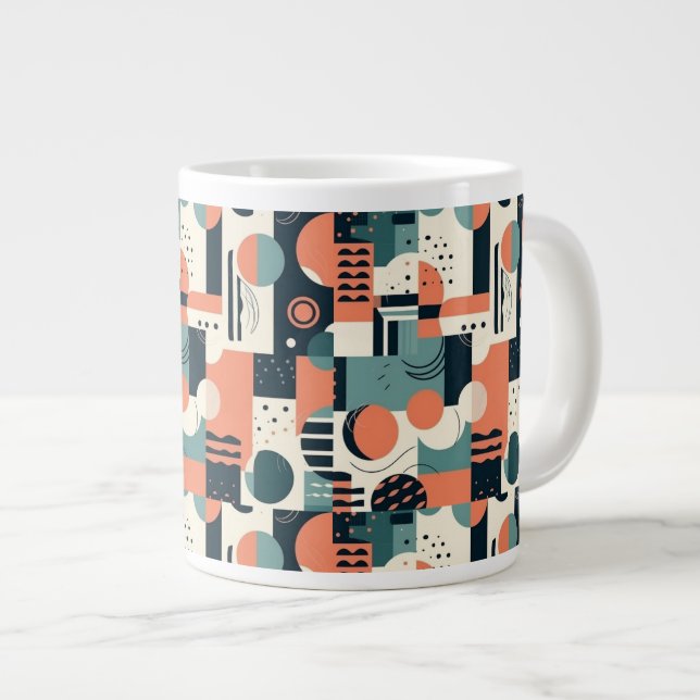 Minimal Abstract Seamless Pattern - Geometric (1) Giant Coffee Mug (Front Right)
