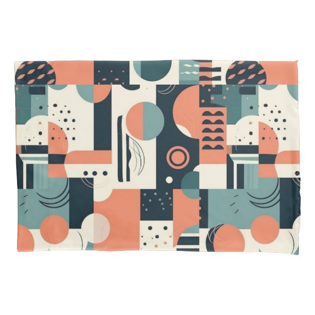 Minimal Abstract Seamless Pattern - Geometric (1) Pillow Case (Front-Left)