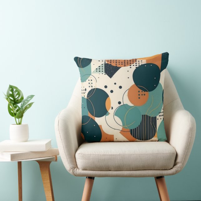 Minimal Abstract Seamless Pattern - Geometric (3) Throw Pillow (Chair)