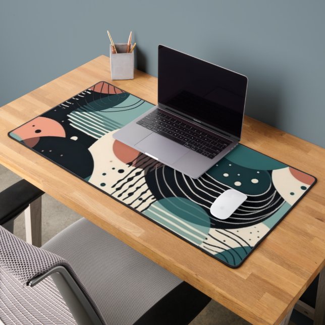 Minimal Abstract Seamless Pattern - Geometric (8) Desk Mat (Office 2)