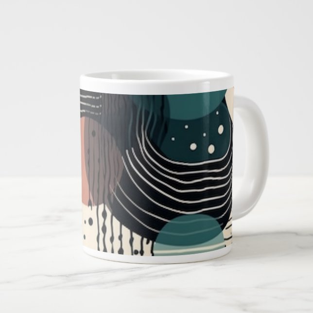 Minimal Abstract Seamless Pattern - Geometric (8) Giant Coffee Mug (Front Right)