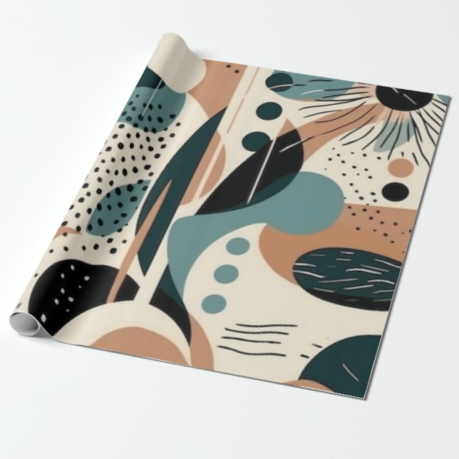 Minimal Abstract Seamless Pattern - Geometric (9) Wrapping Paper (Unrolled)