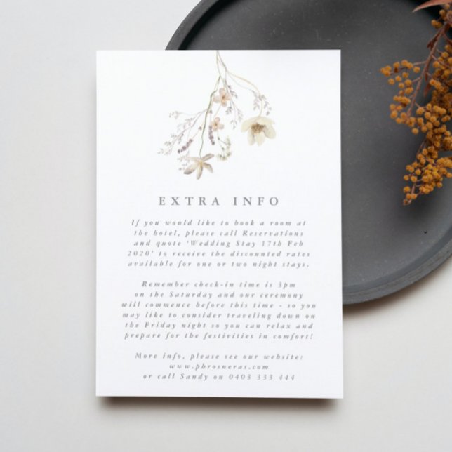 Minimal Abundance Dried Wildflower Pampas Wedding Invitation (Creator Uploaded)