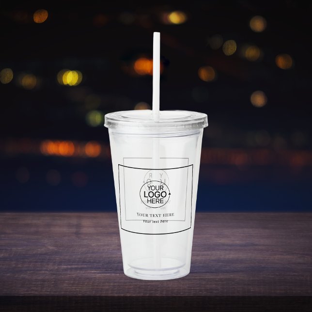Minimal Add Business Logo Border Acrylic Tumbler (Minimal Add Business Logo Border Acrylic Tumbler )