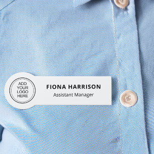 Minimal Add Logo Employee Name Tag