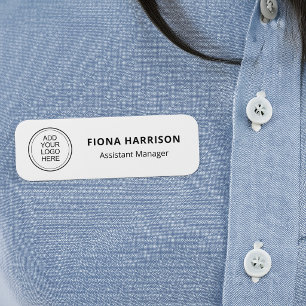 Minimal Add Logo Employee Name Tag
