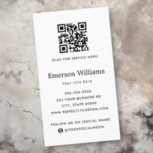 Minimal add logo social media icons QR code modern Business Card