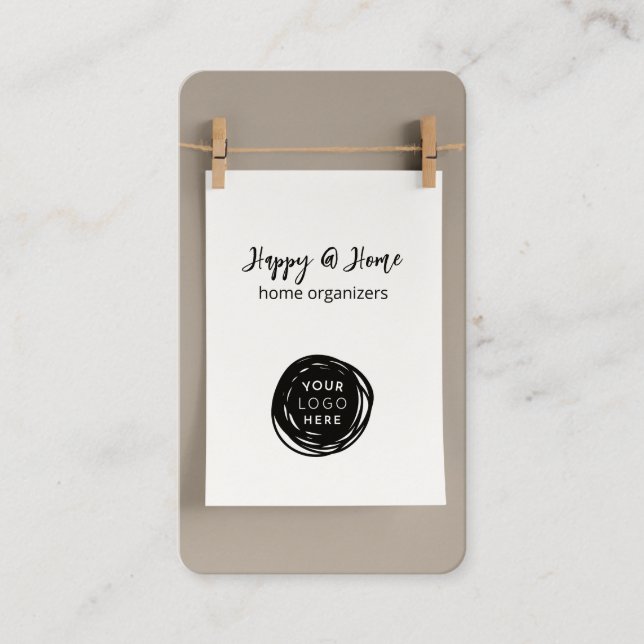 Minimal Add Your Logo Organization Business Card (Front)