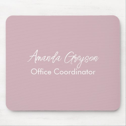 Minimal Add Your Name Monogram New Job Position Mouse Pad