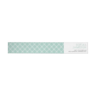 MINIMAL ADDRESS simple modern type pastel mint Wrap Around Label
