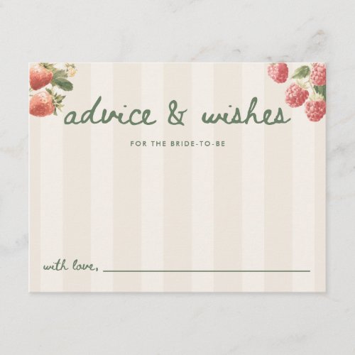 Minimal "Advice & Wishes" Market Bridal Shower Enclosure Card