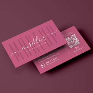 Minimal Aesthetic Pink Makeup Artist Glam Studio Business Card
