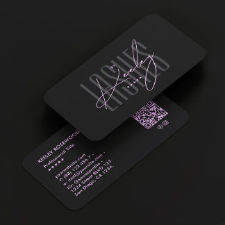 Minimal Aesthetic Purple Esthetician Beautician Business Card